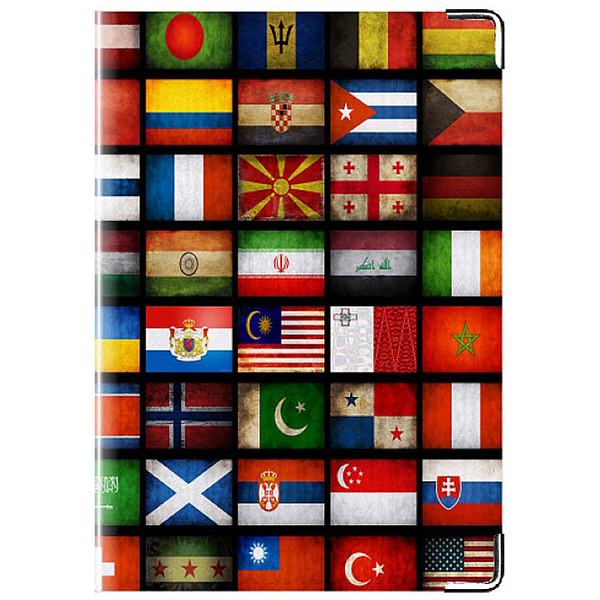 Обложка для паспорта кожа Флаги