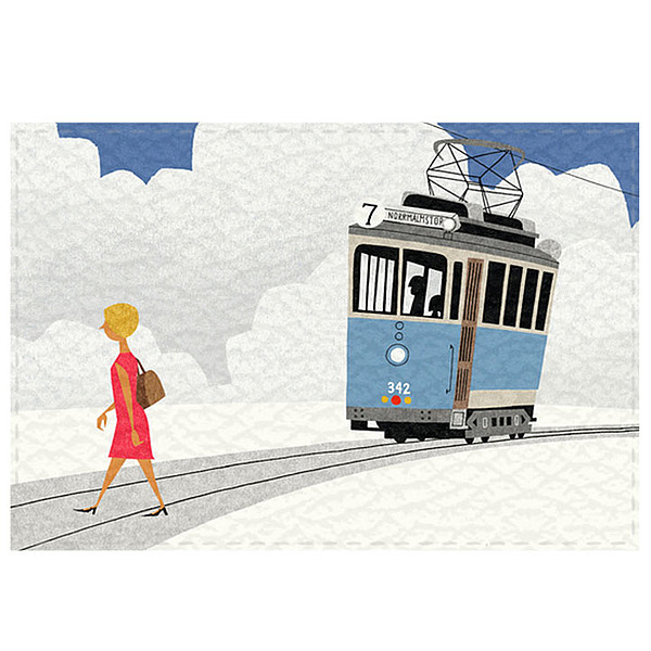Обложка для проездного Tрамвай и девушка