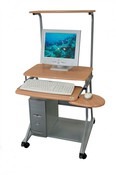 Стол для компьютера, цвет бук, МДФ, выдвижные полки под клавиатуру и мышь (DL-777/Beech)