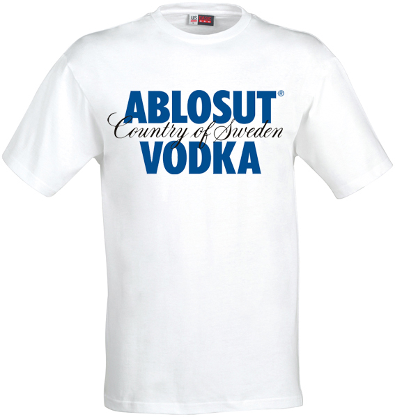 Футболка с надписью ABLOSUT VODKA