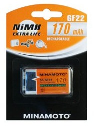 Аккумулятор крона Minamoto 6F22 170 mAh Ni-Mh