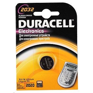 Батарейки дисковые литиевые Duracell CR2032 (10/100/14400)