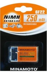 Бытовые аккумуляторы Minamoto 6F22 250 mAh Ni-Mh