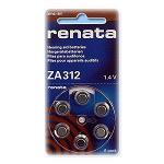 Батарейки для слуховых аппаратов RENATA ZA312 (60/300)