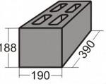 Блок бетонный четырёхпустотный 390*190*188 мм