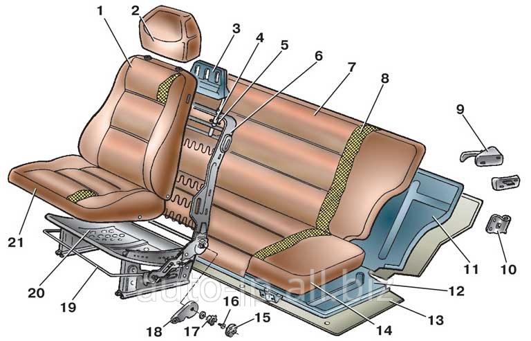 Каркас подушки сидения Hyundai / Kia, номер 882203E000