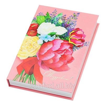 Шоколадная книга средняя Букет цветов В.НШ223.275-829