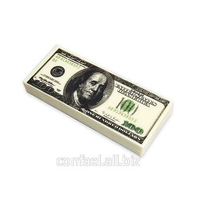 Скульптура шоколадная Стопка шоколадных банкнот 100 долларов- подарок для банкира ШСб15.240