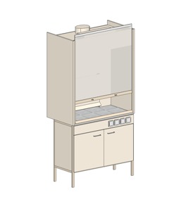 Шкаф вытяжной с экраном из оргстекла ШВ-201---ОО