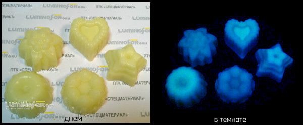 Мыло люминесцентное c синим свечением