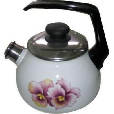 Эмалированный чайник со свистком 3,0 л арт.4с209я Орхидея