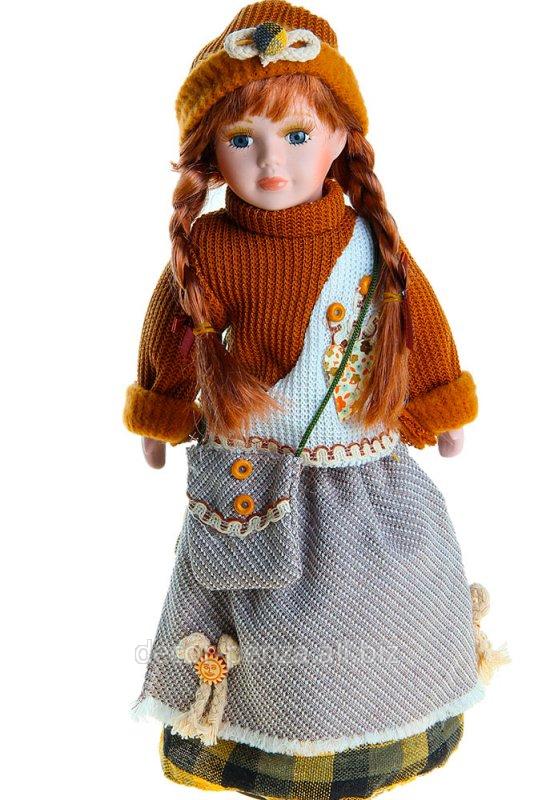 Кукла коллекционная  Ксюша с косичками в шапочке  40 см 848126