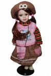 Кукла коллекционная  Ирина в коричневом платье и шляпке  40 см 848165
