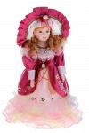 Кукла коллекционная  Катрин в шляпке  кружевное бордовое платье, 41 см 699883