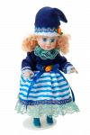 Кукла коллекционная  Яночка в синем платьице  19 см 136058