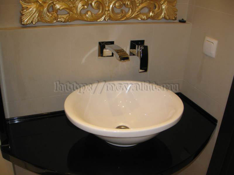 Столещница для ванной комнаты из литьевого мрамора
