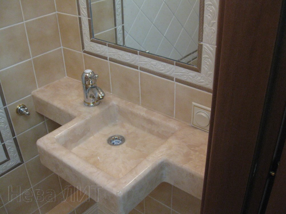 Столешница и интерьер для ванной комнаты из искуссвенного камня