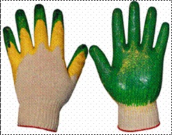 Перчатки трикотажные х/б с двойным латексным покрытием