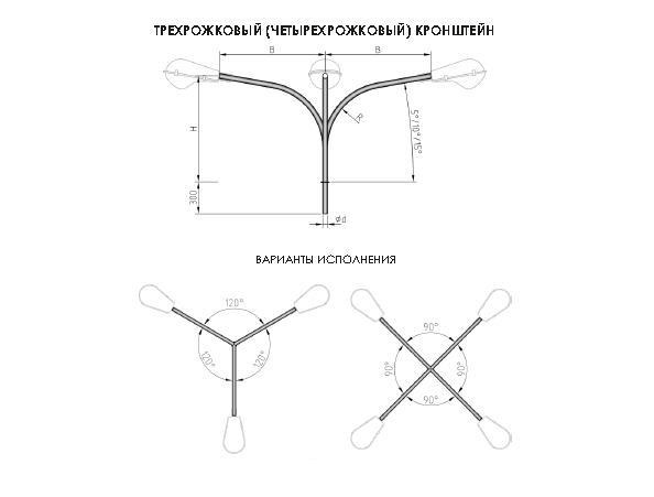 Светильники уличные и кронштейн крепления уличных светильников к опорам