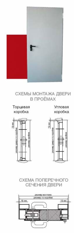 Дверь техническая  с  внутренней отделкой ДМТ/ДМТС