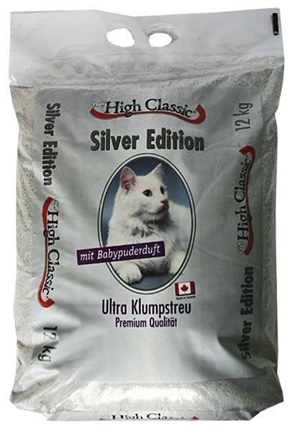 Комкующийся наполнитель для кошек Silver Edition 12 кг, наполнители для кошачьих туалетов