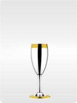 Набор бокалов для шампанского посеребрянным.с золотым декором, 6 шт.  арт. LS-123-1-DG