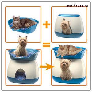 Модульный пластиковый домик для кошек и собак Ferplast Daisy Deluxe (51х38х51см)
