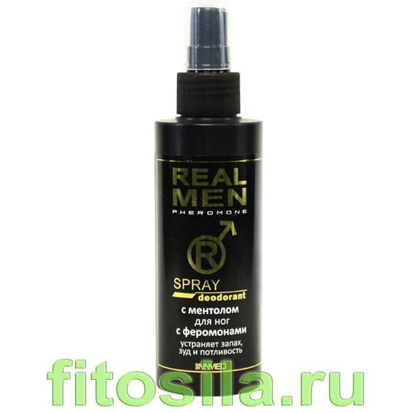 Real Men (РЕАЛ МЕН) спрей для ног дезодорирующий с ментолом и феромонами 150 мл