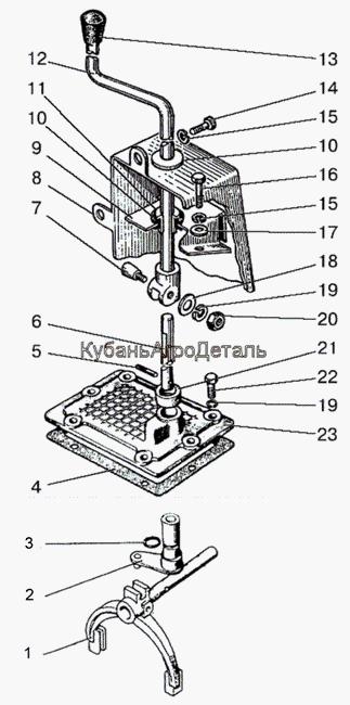 Запчасти для сельхозтехники МТЗ-1021.3 Управление редуктором