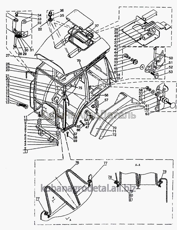 Запчасти для сельхозтехники МТЗ-1222/1523 Кабина