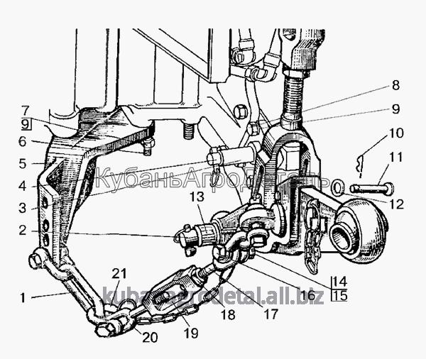 Запчасти для сельхозтехники МТЗ-80 (2009) Наружная блокировка нижних тяг (для тракторов с силовым регулятором и без силового регулятора)