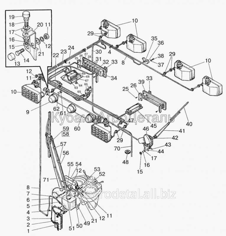 Запчасти для сельхозтехники МТЗ-822 Электрооборудование по кабине. Установка фар рабочих