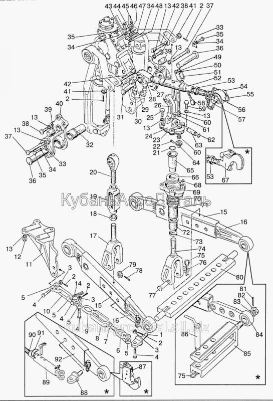 Запчасти для сельхозтехники МТЗ-822 Навесное устройство