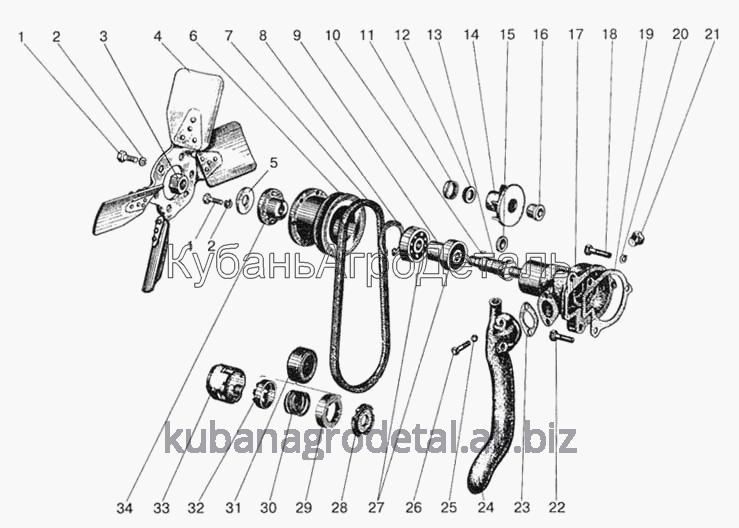 Запчасти для сельхозтехники МТЗ-822 Водяной насос. Вентилятор