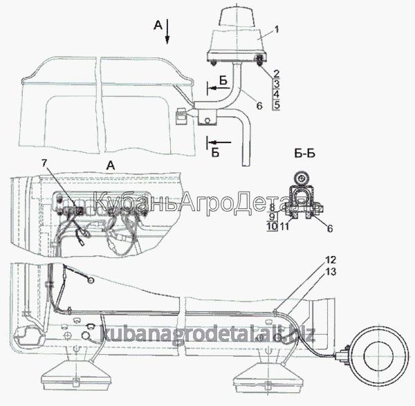 Запчасти для сельхозтехники МТЗ-920.4/952.4 Установка маяка сигнального
