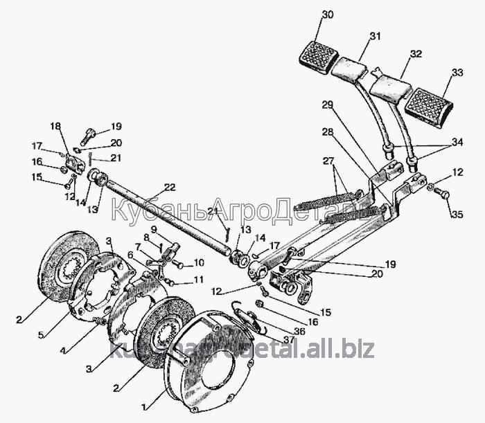 Запчасти для сельхозтехники МТЗ-920.4/952.4 Тормоза. Управление тормозами (сухого трения)