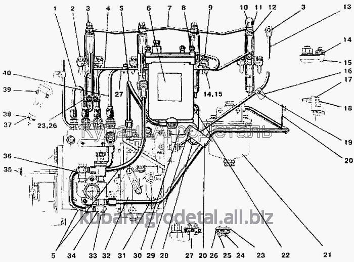 Запчасти для сельхозтехники МТЗ-900 Топливные трубопроводы. Установка топливной аппаратуры