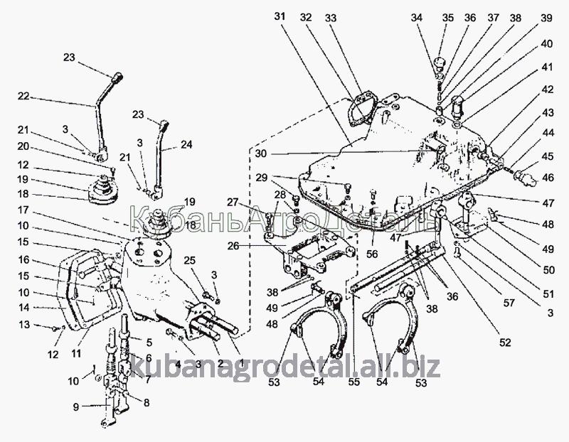 Запчасти для спецтехники МЛ131 Механизм управления коробкой передач