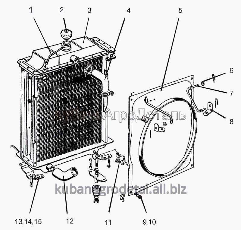 Запчасти МЛ131  Радиатор водяной, подвеска радиатора, шланги системы охлаждения