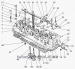 Запчасти для сельхозтехники МТЗ-822 Головка цилиндров. Клапаны и толкатели клапанов