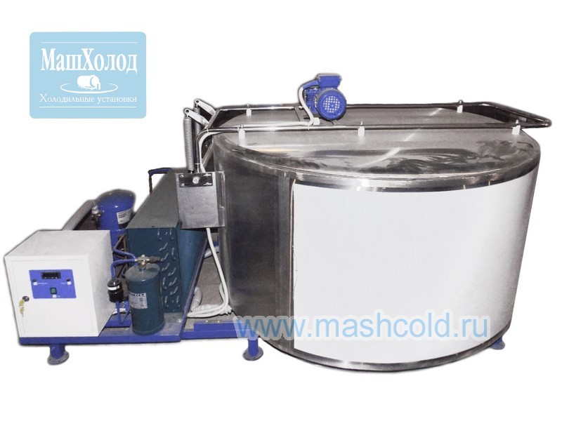 Холодильная установка для молока открытого типа серии realcool m2 с емкостью из нержавеющей стали вместимостью 1000 литров