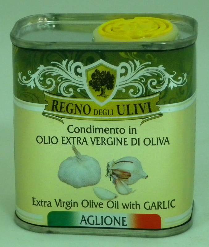 Масло оливковое экстра вирджин с чесноком, 150мл, жесть