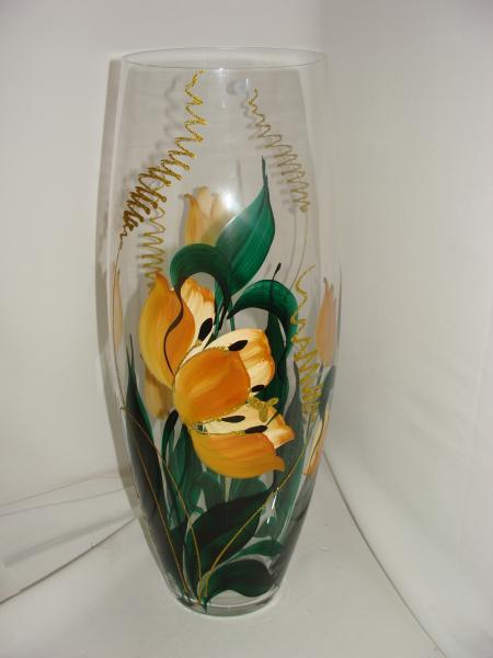 Вазы из стекла серия Флора - Желтый тюльпан
