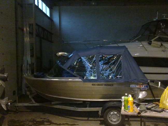Ходовой и стояночный тент на лодку Казанка 5м4