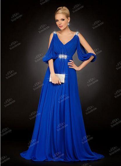 Платье атласное синее