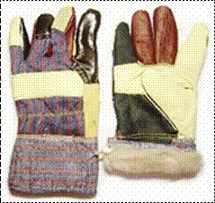 Перчатки кожаные комбинированные утепленные РАДУГА