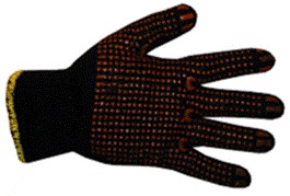 Перчатки трикотажные черные х/б с точечным ПВХ нанесением 5-нитка 7,5 класс