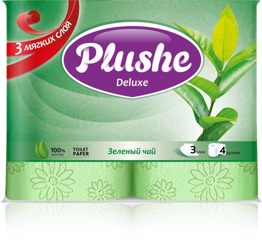 Трехслойная туалетная бумага высшего качества зеленый чай