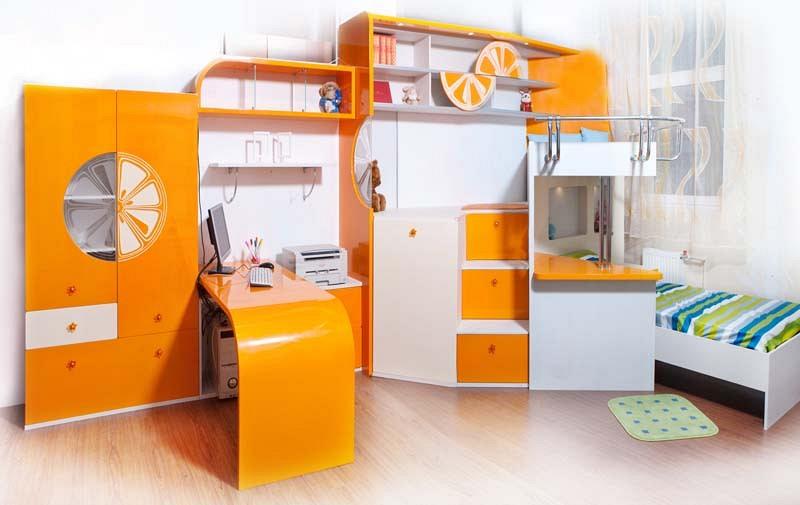 Комплект мебели для двух детей Апельсин