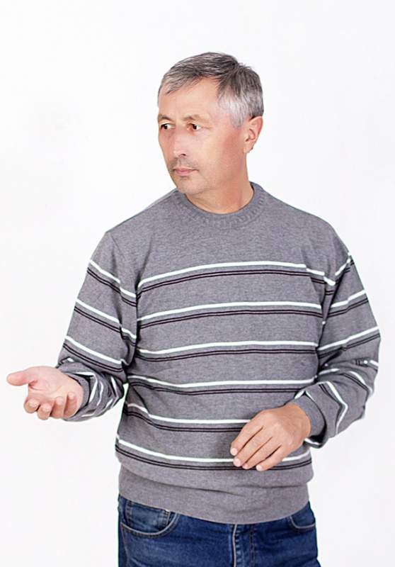 Мужской пуловер с разноцветными полосами, M0003
